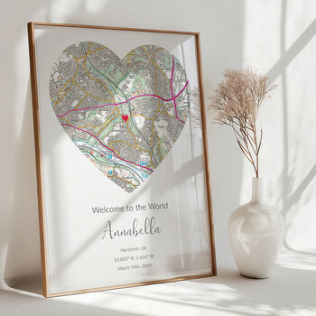 Welcome To The World Ordnance Survey Explorer Personalised Map Print New Baby Gift, 7 of 12