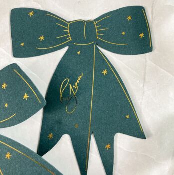 Dark Green And Gold Bow Shaped Place Names, 5 of 6