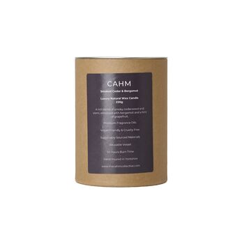 Smoked Cedar And Bergamot Scented Candle, 4 of 5
