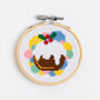 Christmas Pudding Cross Stitch Kit Three Inch Hoop, thumbnail 4 of 5