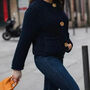 Navy Crop Cardigan Gold Buttons, thumbnail 2 of 3