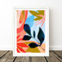 Abstract Blue Leaf Art Print, thumbnail 8 of 11