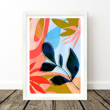 Abstract Blue Leaf Art Print, 8 of 11