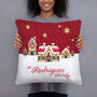 Personalised Red Gingerbread House Cushion, thumbnail 1 of 7