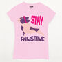 Stay Pawsitive Women's Dog Slogan T Shirt, thumbnail 5 of 5