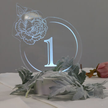 Light Up Wedding Centrepiece Table Number, 4 of 8