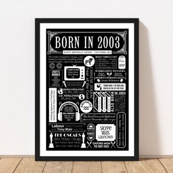 2003 Personalised 21st Birthday Fact Print Gift, 5 of 10
