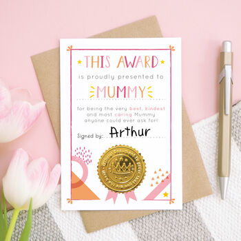 Best Mummy Mother's Day Certificate Card, 2 of 8