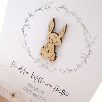 Betsy Bunny New Baby Personalised Card, 3 of 8