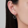 Open Circle Drop Hook Earrings In Sterling Silver, thumbnail 3 of 12