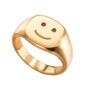 Happy Face Birthstone Signet Ring, thumbnail 4 of 7