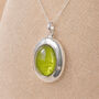 Personalised Sterling Silver Peridot Gemstone Photo Locket Necklace, thumbnail 1 of 6