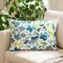 Botanical Blue Wildflower Lumbar Cushion Cover, thumbnail 1 of 12