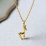Gold Plated Sterling Silver Bambi Necklace, thumbnail 1 of 4