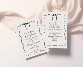 Love Bow Personalised Wedding Invitations With Envelopes, 4 of 4