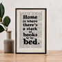 Literary 'Stack Of Books By The Bed' New Home Print, thumbnail 1 of 5