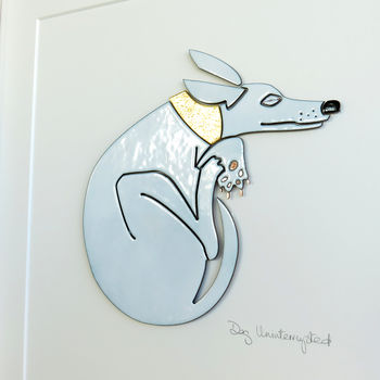 Dog Uninterrupted Enamel And Copper Wall Hanging, 4 of 4