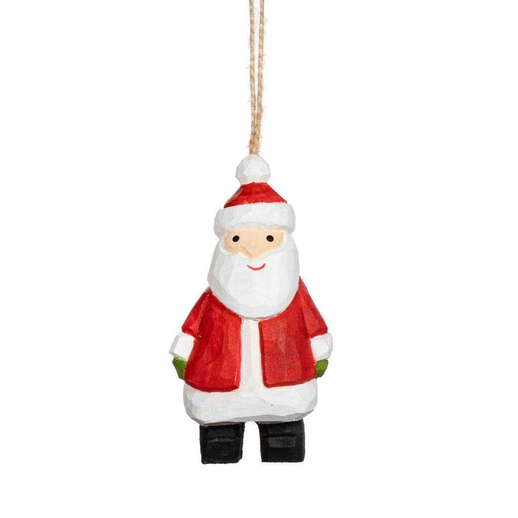 Wooden Santa Hanging Decoration By Pink Pineapple Home & Gifts