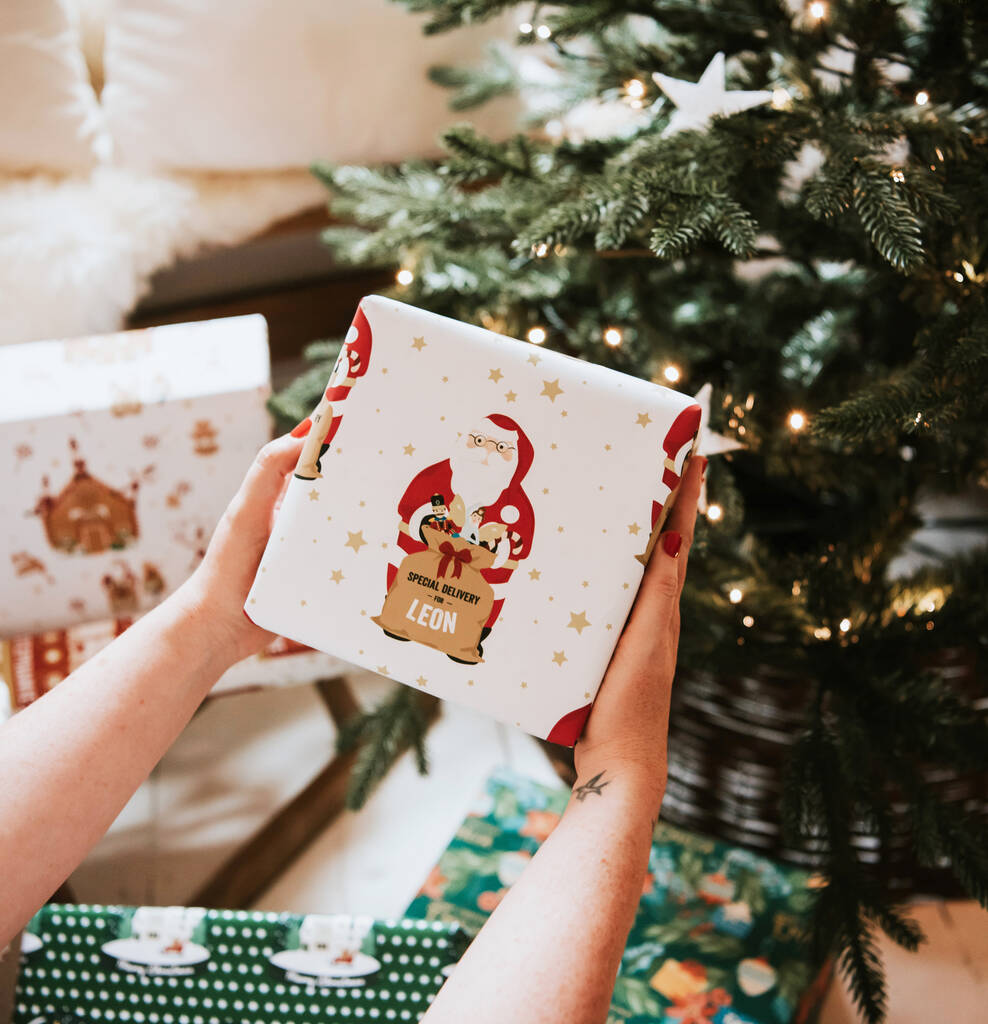 Personalised Christmas Santa Claus Wrapping Paper By Abigail Warner 
