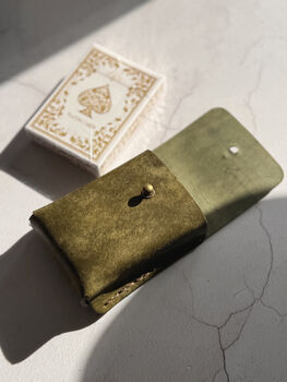 Personalised Handmade Leather Playing Cards Holder, 5 of 9