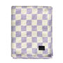 Sona Checkerboard Lilac And Cream Recycled Cotton Throw, thumbnail 2 of 5