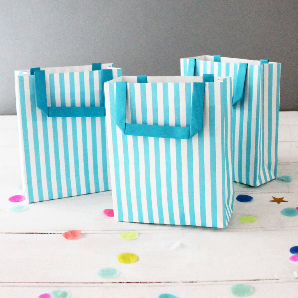 Stripy Blue And White Party Bags With Handle By Postbox Party ...