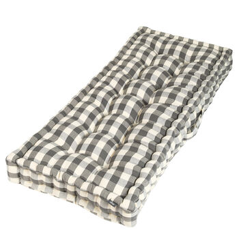 Grey Gingham Garden Bench Cushion, 2 of 5