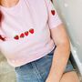 Embroidered Strawberries T Shirt, thumbnail 1 of 6