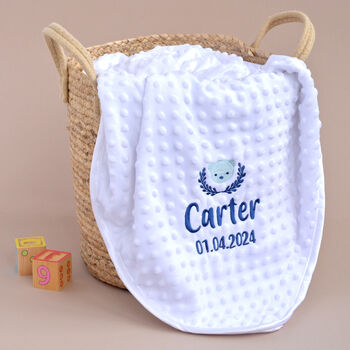 Personalised White Bubble Baby Blanket Newborn, 10 of 10