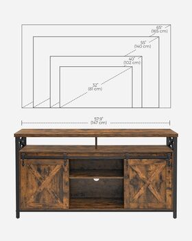 Tv Stand Cabinet 65 Inch Barn Doors Farmhouse Design, 7 of 8