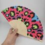 Handheld Rainbow Leopard Folding Fan, thumbnail 3 of 3