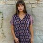 Navy Floral Paisley Print Long Shirt, thumbnail 2 of 4