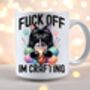 Funny Fuck Off I'm Crafting 11 Fl Oz Glossy Mug Cat, thumbnail 2 of 3