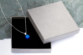 Sapphire Blue Glass And Sterling Silver Necklace, 3 of 12