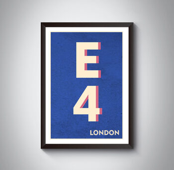 E4 Waltham Forrest London Typography Postcode Print, 10 of 10