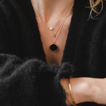Black Onyx Porthole Necklace, 6 of 8