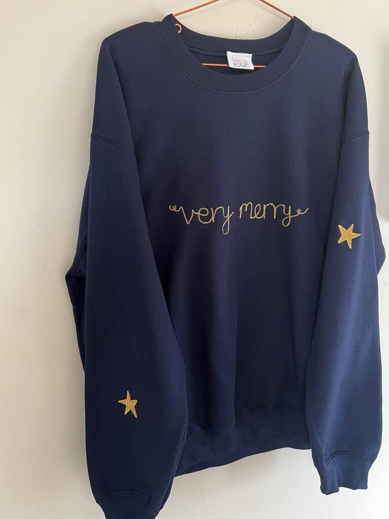 Very Merry Embroidered Christmas Jumper By Love Jo Designs ...