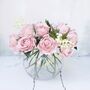 Luxury Pink Rose Bouquet In Glass Vase, thumbnail 2 of 8