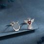Mismatched Angel And Lyre Stud Earrings In Sterling Silver, thumbnail 1 of 12