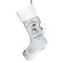 Personalised My 1st Christmas Teddy Bear Print Silver Grey Stocking, thumbnail 2 of 2