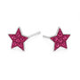 Sterling Silver Pink Star Stud Earrings – 5mm, thumbnail 4 of 10