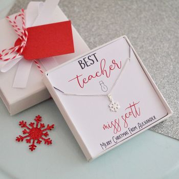 Best Teacher Sterling Silver Necklace Gift, 3 of 8