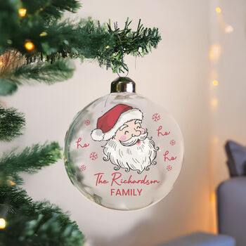 Personalised Santa Glass Bauble, 2 of 4
