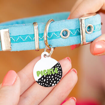 Personalised Circle White Spot Pet ID Tag, 4 of 12