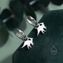 Parasaurolophus Dinosaur Dangle Hoop Earrings, thumbnail 7 of 11
