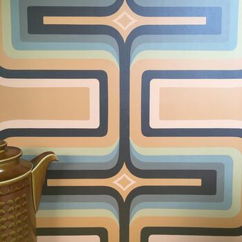 Retro Geometric Wallpaper Tan / Grey, 2 of 4