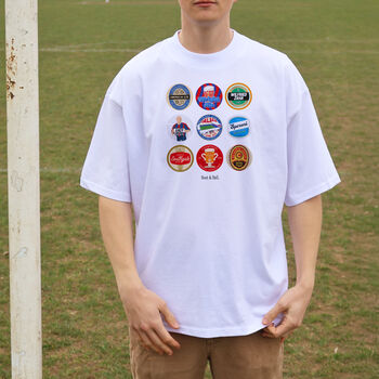 Crystal Palace Football Beer Mats Oversized T Shirt, 8 of 10