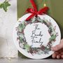 Personalised Family Ceramic Christmas Door Wreath, thumbnail 4 of 5