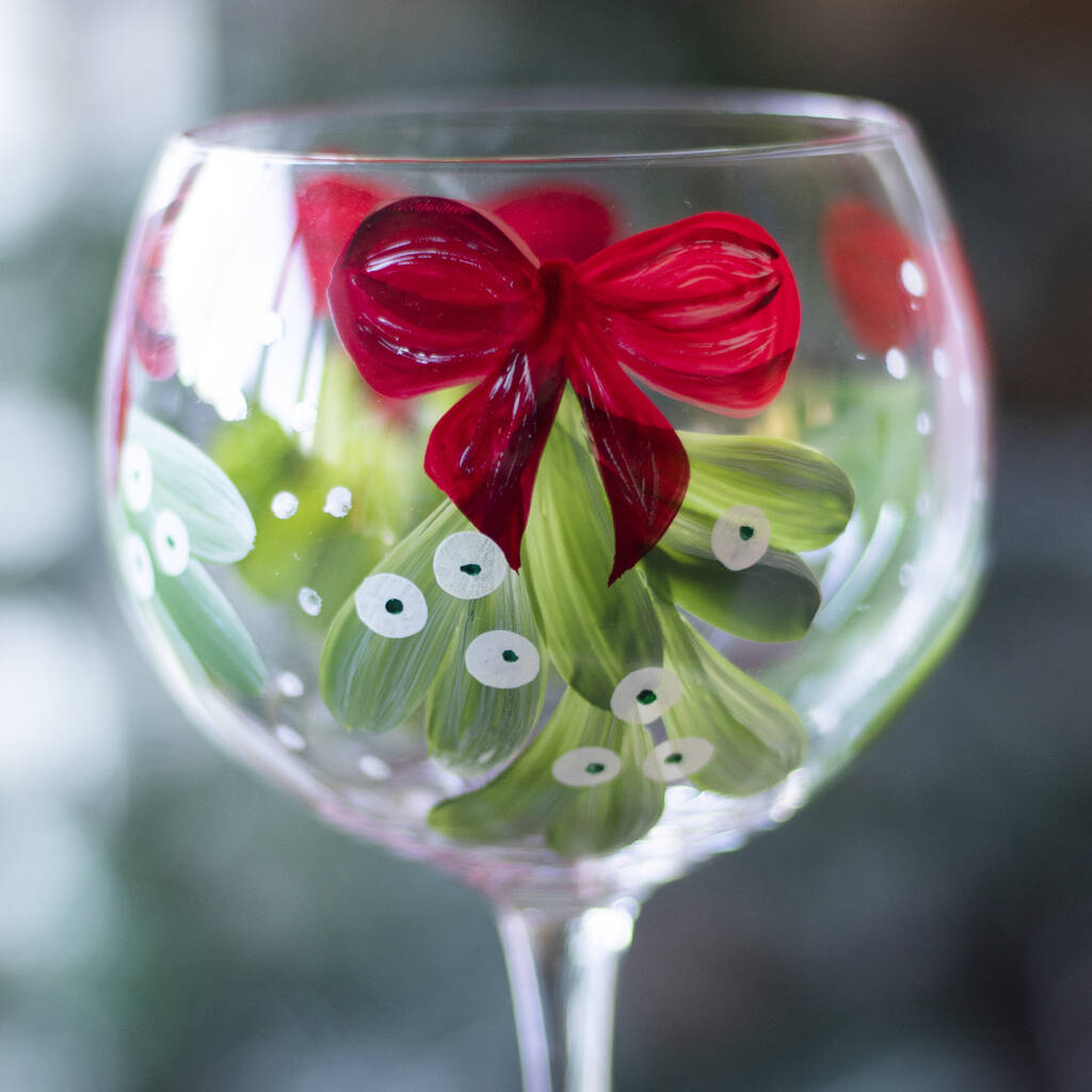 Hand Painted Christmas Gin Glass By The Best Room