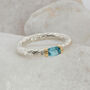 Handmade Silver Textured Ring With A Choice Of Gemstone, thumbnail 2 of 11